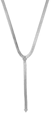 NOELANI Y-Collier Edelstahl Damen Halsschmuck, mit Preciosa, 40+5 cm, Silber, Kommt in Schmuck Geschenk Box, 2036933
