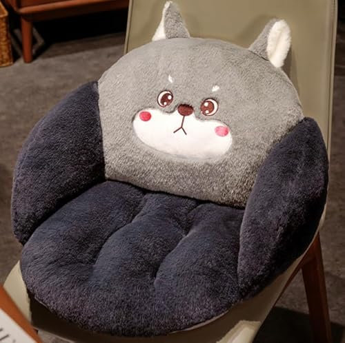 JIAHG Niedliches Sitzkissen Stuhlauflage,Krone Stuhlkissen Plüschkissen,Faules Sofa Sitzkissen,Krone Pfot Stuhl Rückenkissen Nap Kissen Kissen Spielzeug Geschenk für Erwachsene Kinder (Huskys)