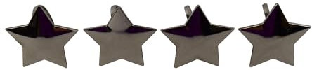 CHICCIE 4er Set Serviettenring Stern aus Metall in Silber 5x5x3cm - Tischdeko