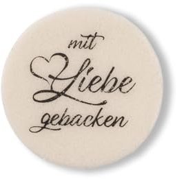 Marcel Paa Gebäck-Oblaten „mit Liebe gebacken“ rund Ø 35 mm – 50 Stück | Essbare Deko-Oblaten | Vegan & hitzestabil