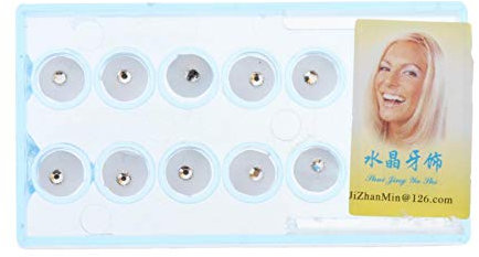 10 Stück Diamant Bur Zahnnieten Zahnschmuck Edelstein Ornamente Weiß