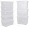 BiGDUG Plastic Storage Boxes – Clear Containers Tubs with Lids for Home or Office Storage (5 x 45 Litre & 3 x 80 Litre)