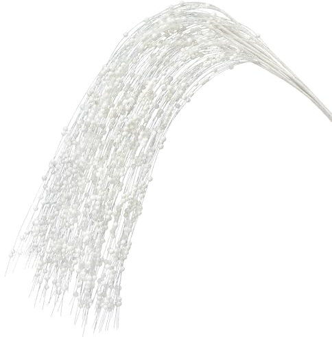 KI Store 8 Stück deko Zweig Weihnachten äste künstlicher weihnachtszweig 95cm mit Glitzer bastelzweige dekozweig Stem Mistelzweig für Weihnachts deko (Weiß)