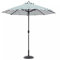 DGSYUAN Sonnenschirm Im Freien 8,8 Fuß Gestreifter Strandschirm Mit 55 Pfund Runder Basis, Terrassenschirm, Aluminiumlegierung, Outdoor-Regenschirm, Kurbellift Gartenschirm(Green White)
