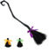 Großer Kunststoff Hexenbesen mit Band für Erwachsene Kinder Mädchen Damen Halloween Hexen Kostüme Zubehör Halloween Deko Outdoor Garten Indoor Party Dekoration (Weicher Besen Schwarz, One Size)