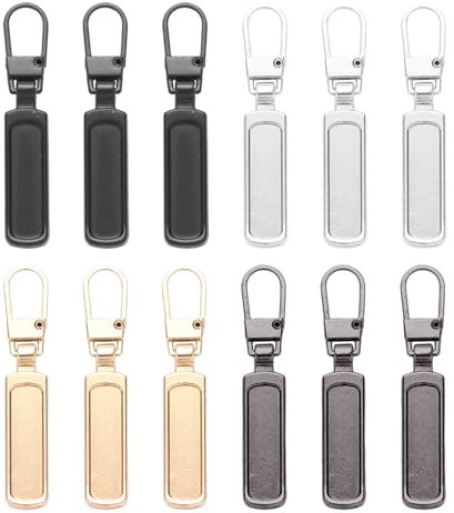 FDGGT Confezione da 12 Cursori in Metallo, Sostituzione del Cursore per Abiti, Cursore Rimovibile, Adatto per Vestiti, Borse E Valigie