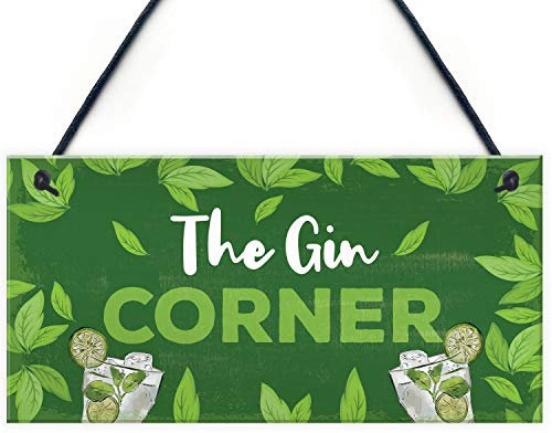 Signs Plaques Funny Gin Gift Gin Corner Sign Bar Sign For Garden Summerhouse House Decor