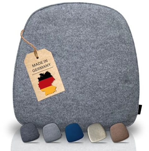 kontor28® - Sitzkissen Filz handgefertigt Made IN Germany | Sitzkissen Stuhl 39x40 cm aus rPET-Filz extra weiche und robuste Polsterung | Sitzauflage Stuhl für In- und Outdoor | urbangrau 1er-Set