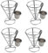Geofray 4 StüCk Pommes Frites Stand Cone Basket Fry Holder mit Dip Dishe Cone Snack BrathäHnchen Display Rack Lebensmittelregale SchüSsel