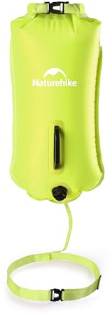 Naturehike Schwimmboje Dry Bag Wasserdichter Trockensack 18L Aufblasbare Schwimmende Flotation Swim Boje Strandtasche für Open Water, Swimming Buoy, Triathlon (Gelb)
