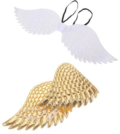 FOMIYES 2 Piezas alas de angel para disfraces de halloween para niñas vestirse disfraz de angel Disfraz de ángel disfraz de alas para mujer accesorio de cosplay de halloween paño