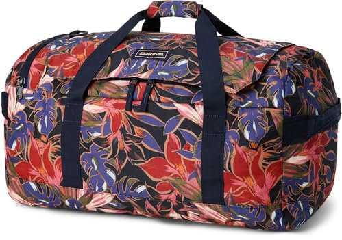 Dakine EQ Duffle 50 Reisetasche, 50 Liter, Blumen-Design Dark Stargazer, Abnehmbarer Schultergurt