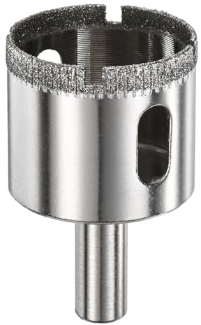 M METERXITY 1-Pack Diamond Hole Saw Drill Bit, 1.34 Inch/34mm Silver Tone | Glass Drill Bit for Ceramic,Marble,Bottles,Tile Cutting