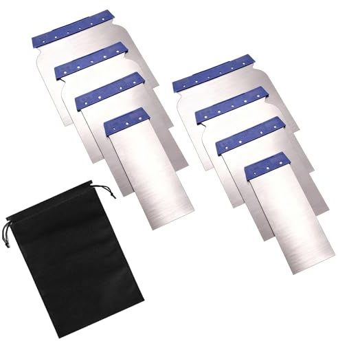 Set di 8 spatole giapponesi – Spatola per superfici 41/68/88/105 mm, spatola metallica flessibile per levigare, fughe, riempimento e distribuzione, ideale per ristrutturazione, pittura e fai da te