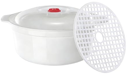 Vaporizador para microondas - Aparatos para cocinar y calentar - Hervidor de patatas microondas con una tapa, mango antideslizante y antiquemaduras | Para el horno, albóndigas, brócoli, pasta