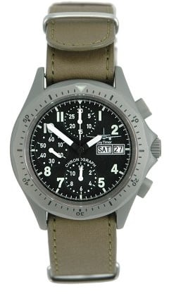 SkyTimer 500505303 - Fliegerchronograh - Automatik, Edelstahlgehäuse matt, Glasboden, 5 ATM wasserdicht, Natoband