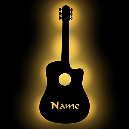 Musiker Geschenke Deko Lampe Gitarre mit Name Geschenkidee Musikschule Musiklehrer Musik Gitarristen
