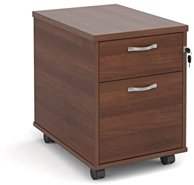 DAMS 2 Drawer Mobile Pedestal-Walnut, Wood, Walnut