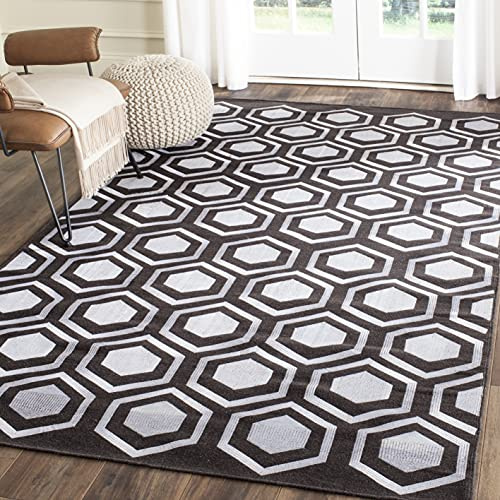 SAFAVIEH Kilim Collection Area Rug - 5' x 8', Charcoal, Handmade Flat Weave Wool, Ideal for High Traffic Areas in Living Room, Bedroom (KLM629C)