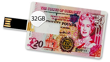 CLE CARDAN LIGHT EUROPE 32GB Speicherkarte in Scheckkartenform 20 Pfund USB Stick Datenspeicher