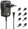 Sonero alimentation universelle, tension réglable 3V-12V, avec 8 adaptateurs, max. 300mA, noir