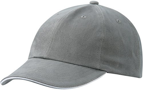 Myrtle Beach Klassisches Raver Sandwich Cap in Kontrastfarben MB6112, Farbe:Dark Grey/White;Größe:One Size one size,Dark Grey/White