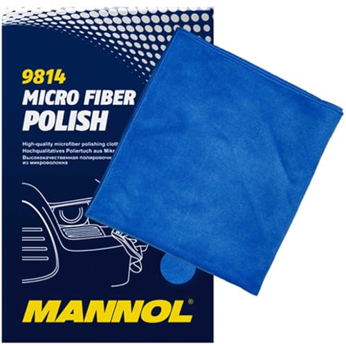 MANNOL Mikrofaser-Polier-Tuch Micro Fiber Polish Trockentuch Kfz Auto 330x3 | 9814 (mikrofaser-Polier-Tuch, Blau, 330X360MM),
