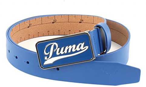 PUMA Leder Gürtel Script Fitted Belt CTL W115 Strong Blue blau kürzbar