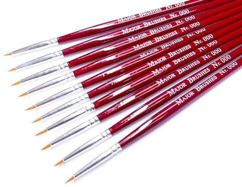 Major Brushes Sable Substitute Brush Size 000 - Set of 10