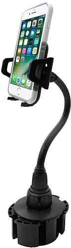Macally Car Mount - Flexible 8 Gooseneck Cell Phone Holder for Cup Holders - Universal Fit with/without Case - 360 Adjustable