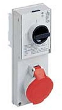 ILME Interruttore di Blocco per Usi Industriali IP44 o IP55 Interlocked Switched Socket-Outlets Sockets 3 Poli Manuale Rotary Su Pannello Hinge Lever Rame 1 Unità