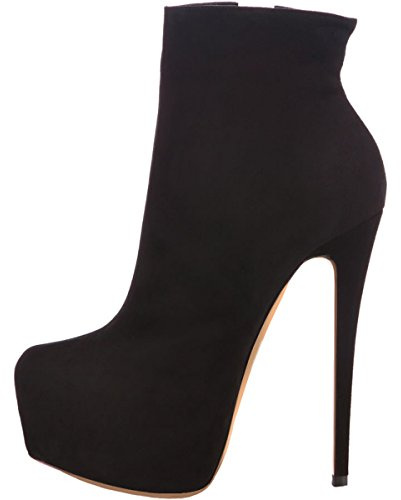 elashe- Stivaletti Donna con Tacco - 15CM Scarpe col Tacco con Plateau - Classiche Suede Stivaletti Donna