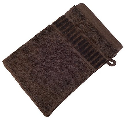 Gözze Luxus Handtuch Serie 100% Bio-Baumwolle (Waschhandschuh 17x24cm, braun)