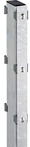 Gabionen Zaun Set 6/5/6 feuerverzinkt,Höhe 1,63m, Pfosten zum Einbetonieren oder Aufschrauben (Pfosten zum Einbetonieren, 30m (13 Pfosten, 24 Matten))