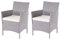 Mendler 2er-Set Poly-Rattan Gartensessel Halden, Korbsessel - grau, Kissen Creme