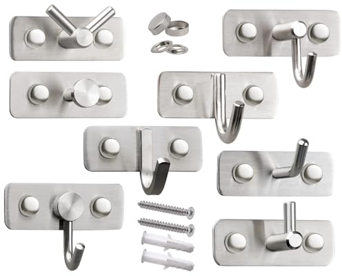 Stahlia Garderobenhaken Edelstahl Kleiderhaken Wand (Aurora) Garderobenleiste Wandhaken Haken zum Schrauben Handtuchhaken zum Bohren Haken Garderobe