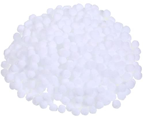 600 Stück Weihnachten Pom Poms Flauschige Pom Balls Mini Hadwerk Pompoms für Weihnachten DIY Party Dekorationen (Weiß)