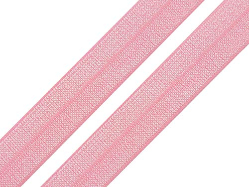maDDma 1m Falzgummi 20mm Faltgummi elastisches Einfassband Schrägband Saumband Farbwahl, Farbe:rosé