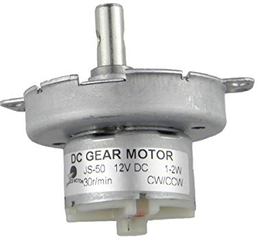 CHANCS Moteur à engrenages DC sans balais JS-50 12V DC 30RPM CW/CCW Moteur électrique à engrenages à vitesse lente pour micromoteur à micro-ondes