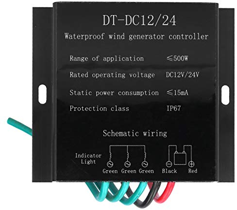 FO5-12/24V 500W Controlador de carga de viento Impermeable Generador de turbina de viento Controlador de carga Regulador Regulador de generador de turbina de viento Regulador de carga de batería