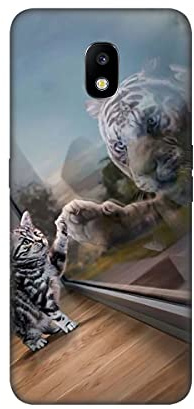 DiaryTown Case Kompatibel mit Samsung Galaxy J3 2017 / J330 Hülle, Ultra Dünn Silikon Schwarz Hüllen mit Tier Motiv Stoßfest Handyhülle Samsung J3 2017 Schutzhülle für Mädchen Junge, Fantasie Katze
