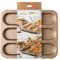 DECORA, 0070105 Moule Gold Line pour Baguette, 3 cavités de 34,3 x 7,8 x 3 cm, Idéal pour Cuire 3 Baguettes, en métal antiadhésif, Or