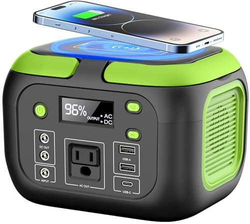 SinKeu Station d'alimentation portable 200 W, générateur solaire 42 000 mAh avec prise 110 V CA, CC, USB QC3.0, batterie de secours 155 Wh pour camping, voyage, maison, urgence extérieure