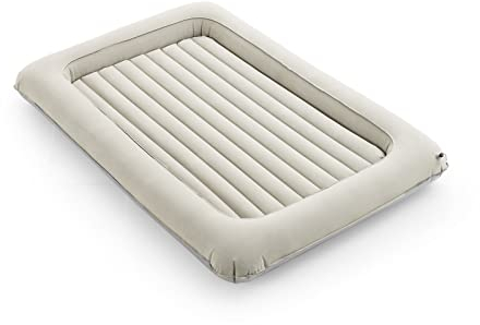 GOPLUS Cama Inflable para Niños, Cama de Viaje Hinchable con Colchón Desmontable, Colchón Portátil Infantil con Bomba y Bolsa de Almacenamiento para Hogar y Viaje, para Niños de 18-24 Meses (Gris)