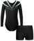 FEESHOW Mädchen Kinder Gymnastikanzug Ballett Gymnastikbody Turntrikot Gymnastikhose Shorts Sport Tanzoutfit Athletic Wettkampf Trainingsanzüge Hellgrün 158-164/13-14 Jahre