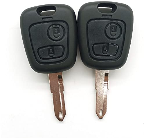 2 Sätze 2 Tasten Autoschlüssel Gehäuse Schlüsselgehäuse Neu passend für Peugeot 206 207 306 307 406 407- Auto Schlüsselgehäuse Pilot Autoschlüssel