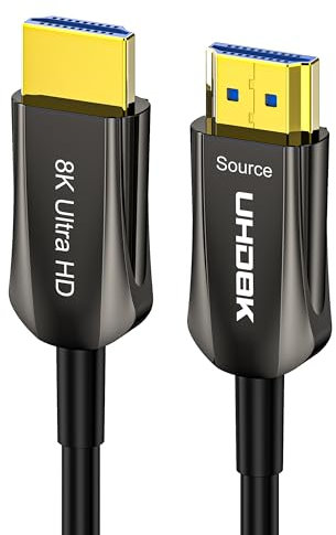 DGHUMEN Cavo HDMI Fibra Ottica 7.5M,HDMI 2.1 Cavo 8K 4K Alta Velocità 48Gbps Supporta 8K@60Hz 4K@120Hz, HDR 10+, eARC, Dolby Vision, Compatibile con PS5, Blu-ray/TV Box/HDTV/Proiettore