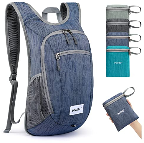G4Free Kleiner Rucksack, 10/15 l, faltbar, leicht, verstaubar, Tagesrucksack, Reisen, Outdoor, Wandern, Schultertasche, dunkelblau, 15Liters, Tagesrucksack