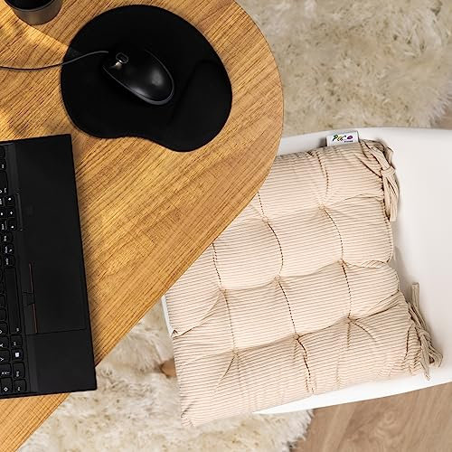 Paco Home Sitzkissen mit Befestigungsbänder 40x40 Stuhl Bürostuhl Kissen Stuhlkissen Innen Indoor versch. Farben 2er Set
