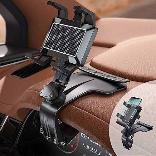 DMJWAN Soporte para teléfono de Coche, Soporte multifunción para salpicadero de Coche, Espejo retrovisor con Clip de Resorte Ajustable de 360 °, Adecuado para teléfonos Inteligentes de 3 a 7 Pulgadas